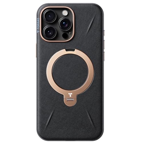 TORRAS Ostand Q3 VegSkin für iPhone 16 Pro Max Hülle(Nachhaltig Silikonleder) (360° Magnetischer Unsichtbarer Ständer) Premium Haptik Langlebig Hülle 