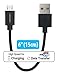 HomeSpot Short Micro USB Cable 6-Inch Fast Charging High Speed USB 2.0 Data Sync Cable - Black