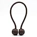 DEZENE Magnetic Curtain Tiebacks,The Most Convenient Drape Tie Backs,2 Pack Decorative Rope Holdback Holder for Big,Wide or Thick Window Drapries,16 Inch Long,Chocolate