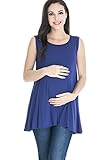 Smallshow Nursing Tank Maternity Tunic Top for Breastfeeding Small,Navy