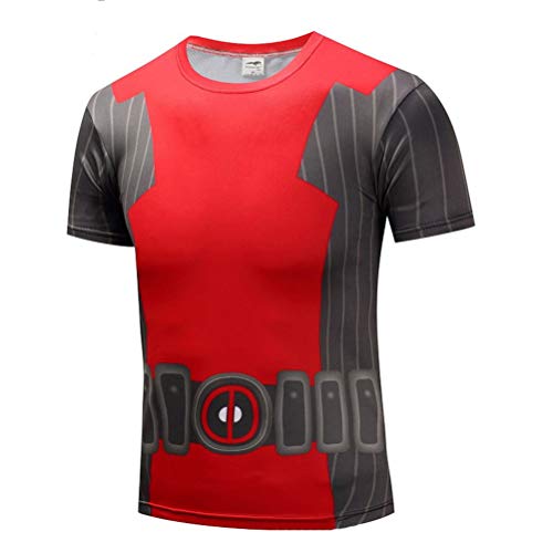 Men's Slim Athletic Workouts Running Tee Deadpool Dri Fit Shirt 2XL