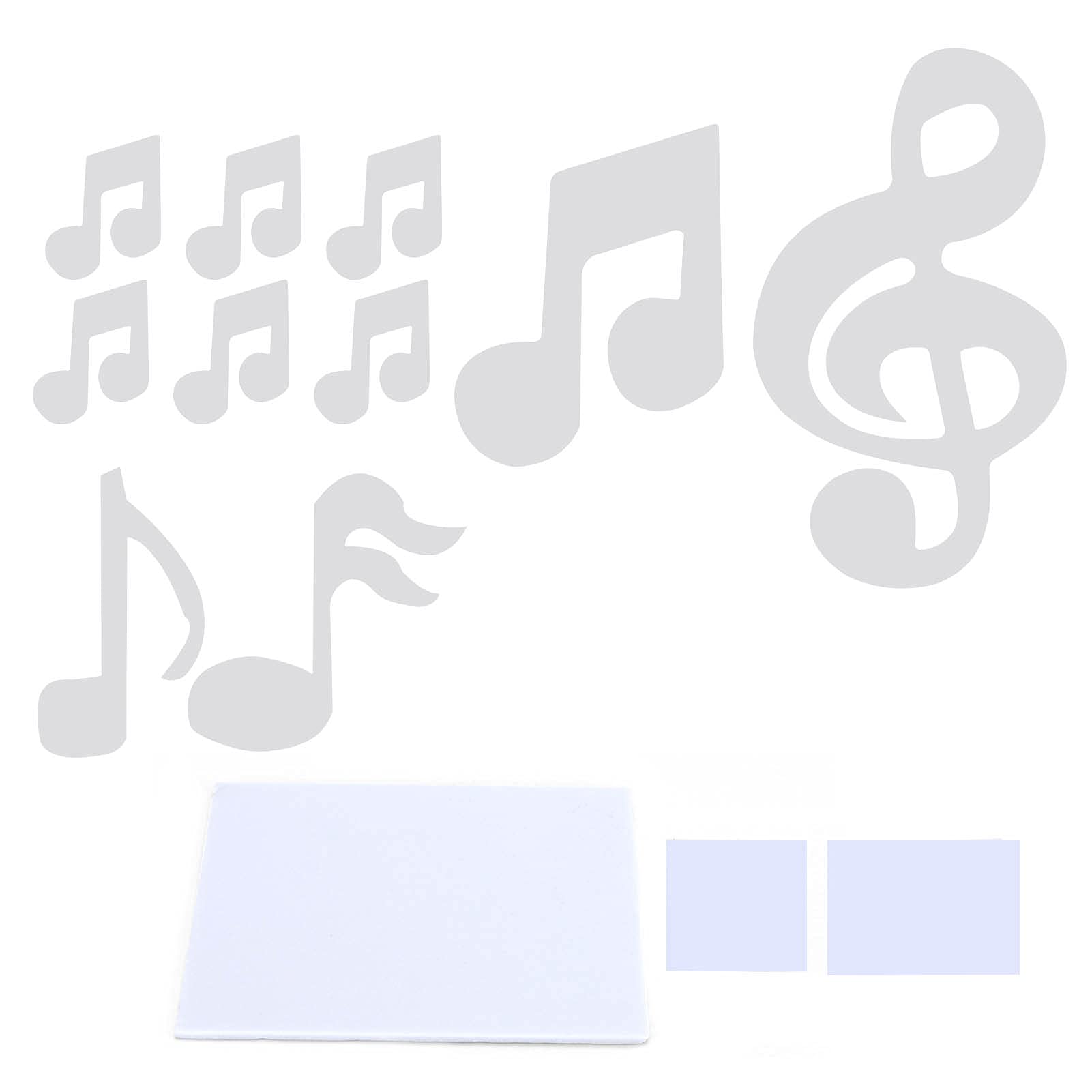 Jeffergarden Wall Stickers, DIY Mirror 3D Music Note Wall Decals Wall Art Decoration for Home Living Room Bedroom Background Decoration(Silver)