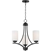 Maxim Deven - 3 Light Mini Chandelier in Modern Style-20 Inches Tall and 18 Inches Wide-Black Finish