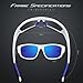 TOREGE Polarized Sports Sunglasses for Cycling Running Fishing Golf TR90 Unbreakable Frame TR011 (White&Blue)