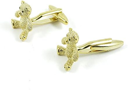Cufflinks Cuff Links Fashion Mens Boys Jewelry Wedding Party Favors Gift BJE042 Golden Teddy Bear Crystal