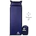 REDCAMP Self-Inflating Sleeping Pad with Attached Pillow, Compact Lightweight Camping Air Mattress with Quick Flow Value, Blue 77
