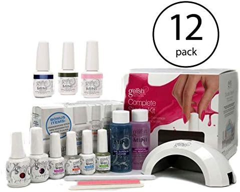 MRT SUPPLY Mini Harmony Complete Starter LED Gel Nail Polish Kit 5 Colors (12 Pack) with Ebook