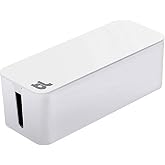 Bluelounge CableBox cable organizer hides messy, loose, tangled cables White color (CB01WH)