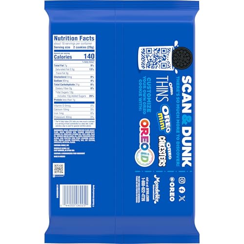 OREO DOUBLE STUF CHOCOLATE SANDWICH COOKIES, FAMILY SIZE, 18.71 OZ