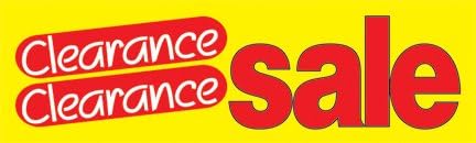 B20210 "Clearance Sale" Indoor Outdoor Banners Furniture and Retail Business Store Signs 13 oz Heavy Duty Vinyl Gloss Banner with Metal Grommets, Rope and Taped Hemmed Sides (3' x 10')