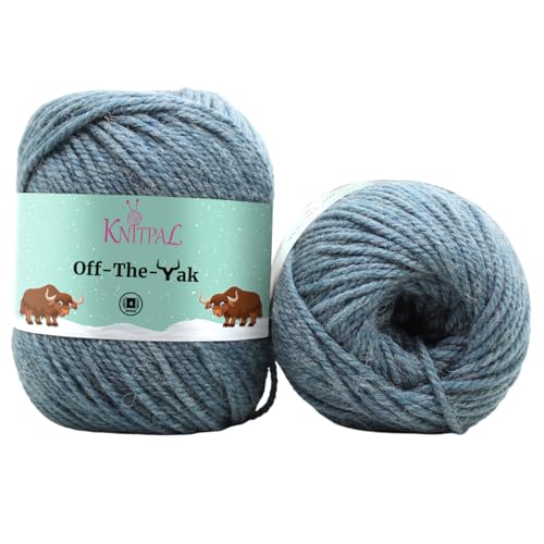 Off-The-Yak Wool Yarn for Crocheting, 3-Pack (360Yds / 300G), Free Patterns - Wool Acrylic Blend Yarn for Knitting - #4 Medium Worsted Weight - Olympic Blue