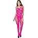 LOVELYBOBO 2 Pack Womens Fishnet Plus Size Bodystocking Striped Lingerie Crotchless Bodysuits Suspender (Blue+Rose)