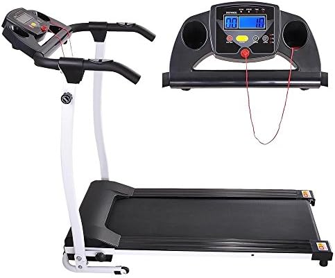 nitipezzo Heavy-Duty Steel Construction, Low Noise Motor 1100W Folding Electric Treadmill Portable Motorized Machine Running Gym Fitness Suitable for Home and Office Use