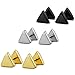 FIBO STEEL Mens Womens Stud Earrings Stainless Steel Earring Piercing 7mm Triangle