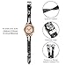 TOYOUTHS Compatible with Samsung Galaxy Watch 7/FE/6/5/4/Active 2 20mm Leather Strap, Black/White Floral