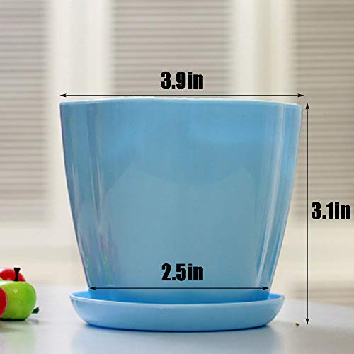 Anyumocz 9 Pack Multi Color Thick Plastic Plant Pots Seedling Nursery Transplanting Planter Container Outdoor Indoor for Your Room,Office Garden and Balcony Decor
