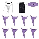Female Urination Device Lightweight Plastic Portable Travel Urinal 4 Pcs/8 Pcs 3 Colors (Purple(8 Pack))