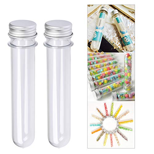 FOCCTS 15 Pack Test Tubes with Rack - 40ml Clear Plastic Test Tube Gumball Candy Tube Plastic Vials with Caps 25x140mm - 24 Holes Detachable Test Tube Rack Holder for 25mm Tubes - Thumbnail 6
