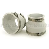 6" X 4" Flexible PVC Coupling for 6" Fan Mounting - White, 2-Pack