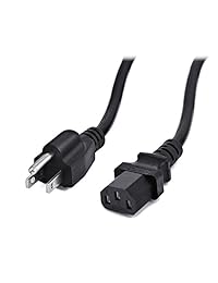 Aurum Cables UL Aprobado 6 pies de monitor de computadora Cable de alimentación universal, C13 Cable de alimentación para monitor, PC, sobremesa, impresora, escáner, 18 AWG NEMA 5   15P a iec13   5 pack