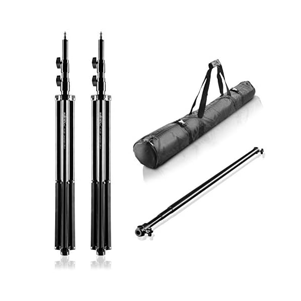 Walimex pro Teleskop Hintergrundsystem L 120-307 cm - stabiles Fotohintergrund System für Studio & Mobil I für… – Bild 7