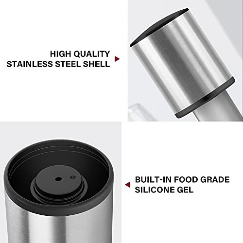 Vakoo Flaschenverschluss, Champagner Verschluss, Sektflaschenverschluss, Cromargan Edelstahl mattiert, Sektverschluss