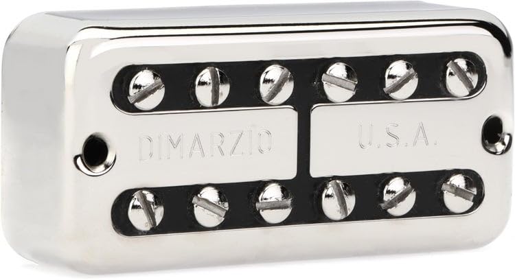 DiMarzio® New’Tron™, Neck Pickup, Standard Spaced, Nickel Cover, Black Insert — image 1