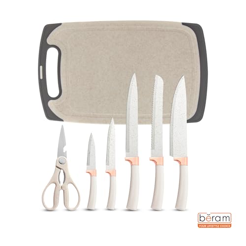 BERAM 19 Piece Kitchen Utensil Set Heat Resistant Silicone with Wooden Handles Non Stick Cooking Tools Beige
