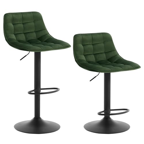WOLTU 2er Set Barhocker Küchenstuhl Barstuhl mit Rückenlehne und Einstellgriff, höhenverstellbar & 360° drehbar, Tresenhocker Bar Hocker aus hochwerti