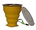 AVALEISURE Collapsible Silicone Travel Cup - The Genuine 10oz Foldable Drinking Mug with Lid, BPA Free, Water, Coffee, Tea, Snacks for Hiking, Camping, Picnic (yellow)