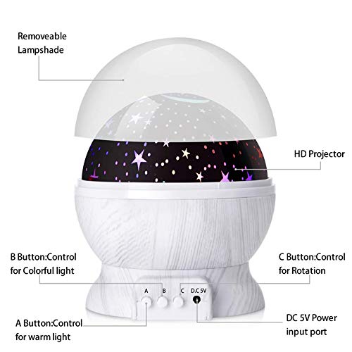image for Little LEMON Baby Night Light Star Projector 360 Degree Rotation - 4 L