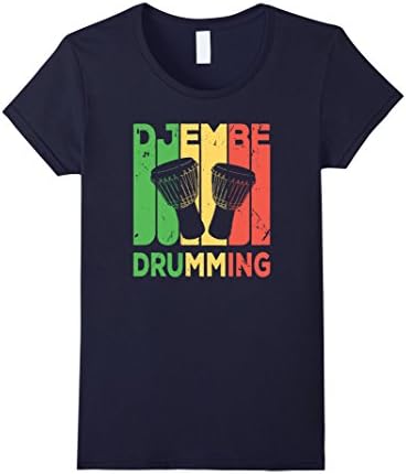 Womens Djembe Drumming Vintage T Shirt Large Navy