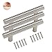 Gobrico 10 Pack Cabinet Handles 2-1/2 Inch Hole Centers, T Bar Brushed Nickel Cabinet Knobs, Stainless Steel Drawer Pulls Dress Knobs