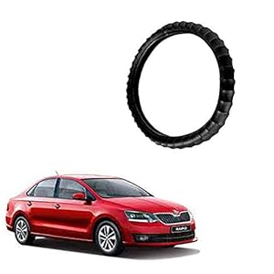 Kandid Finger Grip Car Steering Cover Black for Skoda Rapid