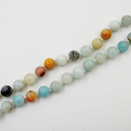 Mala Beads Bracelet, Buddhist Prayer Beads bracelet,hand knotted mala bracelet(Amazonite)