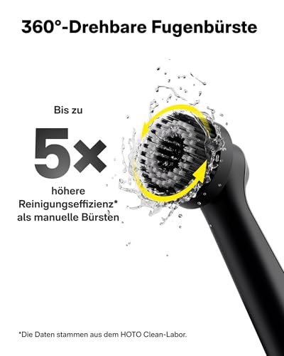 HOTO Wand Electric Cleaning Brush, USB-C Wireless Grout Brush with 12 Cleaning Heads, IPX7 Bathroom Cleaning Brush, Electric for Grouts, Corners, Floors, Tiles, Kitchen, 3D Printing Cleaning, Bathroom Gadgets