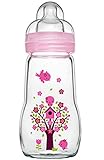 MAM Glass Baby Bottle Wide Neck 260ML,Pink