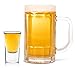 OLIVIA & AIDEN Beer Glass and Whiskey Shot Glasses Set (12-Piece Drinkware) Thick, Heavy-Duty Glass | Classic Party, Boilermaker, Hosting | 16 oz. and 1.5 oz. Sizes