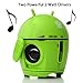 GOGroove Android Collectible Smartphone Speaker with LED Battery-Indicating Eyes , Integrated 3.5mm Auxillary Cable and High-Quality Full-Range Sound - Works with Samsung Galaxy S6 / S6 Edge , LG G3 , Motorola Moto X , Google Nexus 6 , HTC One M9 and Many More Android Smartphones *Includes Bonus Cleaning Cloth