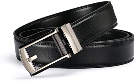 Men's Leather Ratchet Belt with Automatic Click Buckle Comfort Belts for Men (style-4)
