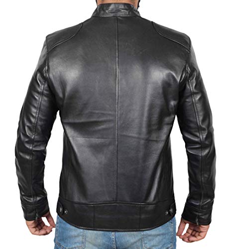 Blingsoul Mens Leather Jacket Black Biker Outfit | [1100124] Dodge - L - Thumbnail 2