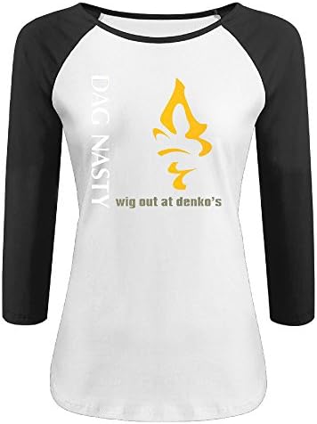 Women's Dag Nasty 100% Cotton 3/4 Sleeve Athletic Raglan Sleeves T-Shirt