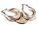 Jstyle Jewelry Women's Tri-color Surgical Stainless Steel Twist Hoop Earrings (21mm Diameter)