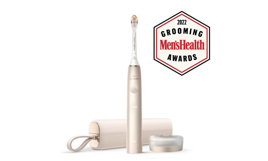Philips Sonicare DiamondClean 9900 Prestige Electric Toothbrush - with SenseIQ Technology and Advanced AI App, 5 Brushing Modes, 3 Intensity Levels, Charging Travel Case, Champagne, HX9990/11