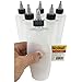 Hobbyland Squeeze Bottles - LDPE Plastic, Natural Cylinder, Black & Natural Twist Caps (8oz, 6 Bottles)