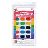 TBC The Best Crafts Washable 24 Assorted Colors Watercolor Paint Set for Kids, Semi Moist Student Water Colors Paints Cake Pan Set