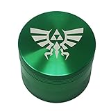 Laser Engraved Spice & Herb Grinder – 2.2” Inch 4 Piece Premium Aluminum Crusher – Lionhead (Green)