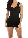 Maelove Women Sexy Sleeveless Tank Tops Bodycon Sports Jumpsuit Rompers (X-Large, Black)