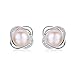 Stunning Flawless Pearl Stud Earrings & Silver Chain Pendant Set| Impeccable Quality Natural, Flawless Freshwater Pearl & 925 Sterling Silver| The Most Unique Fashion Jewelry Set (2 | Pink Pearls)