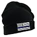 Thin Blue Line Flag Embroidered Winter Hat - Black